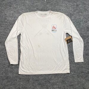 Fintech Sun Defender UV Long Sleeve Fishing Shirt White Mens Medium UPF 50+ New